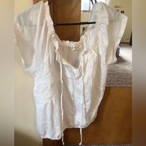 Lucky cream crochet cotton top - medium